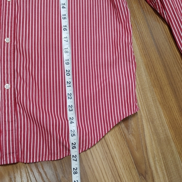American Living Red Striped Classic Cotton Button Down Size Large - Picture 5 of 10